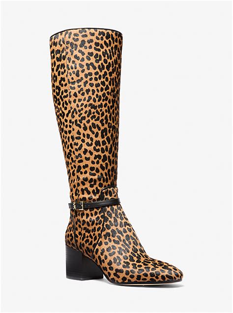 michael kors hair color policy|Ella Leopard Print Calf Hair Block Heel Boot .